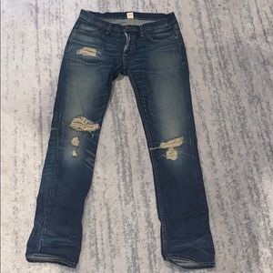 NSF straight cut ripped jeans